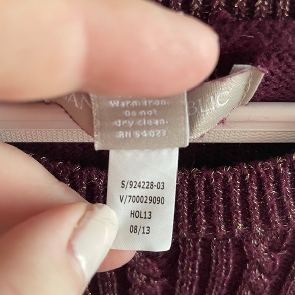 Banana Republic Cable Knit Metallic Sweater Sz XL - Picture 7 of 8